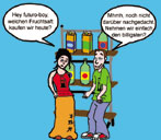futuro-spiel: einkaufen mit futurogirl und futuroboy